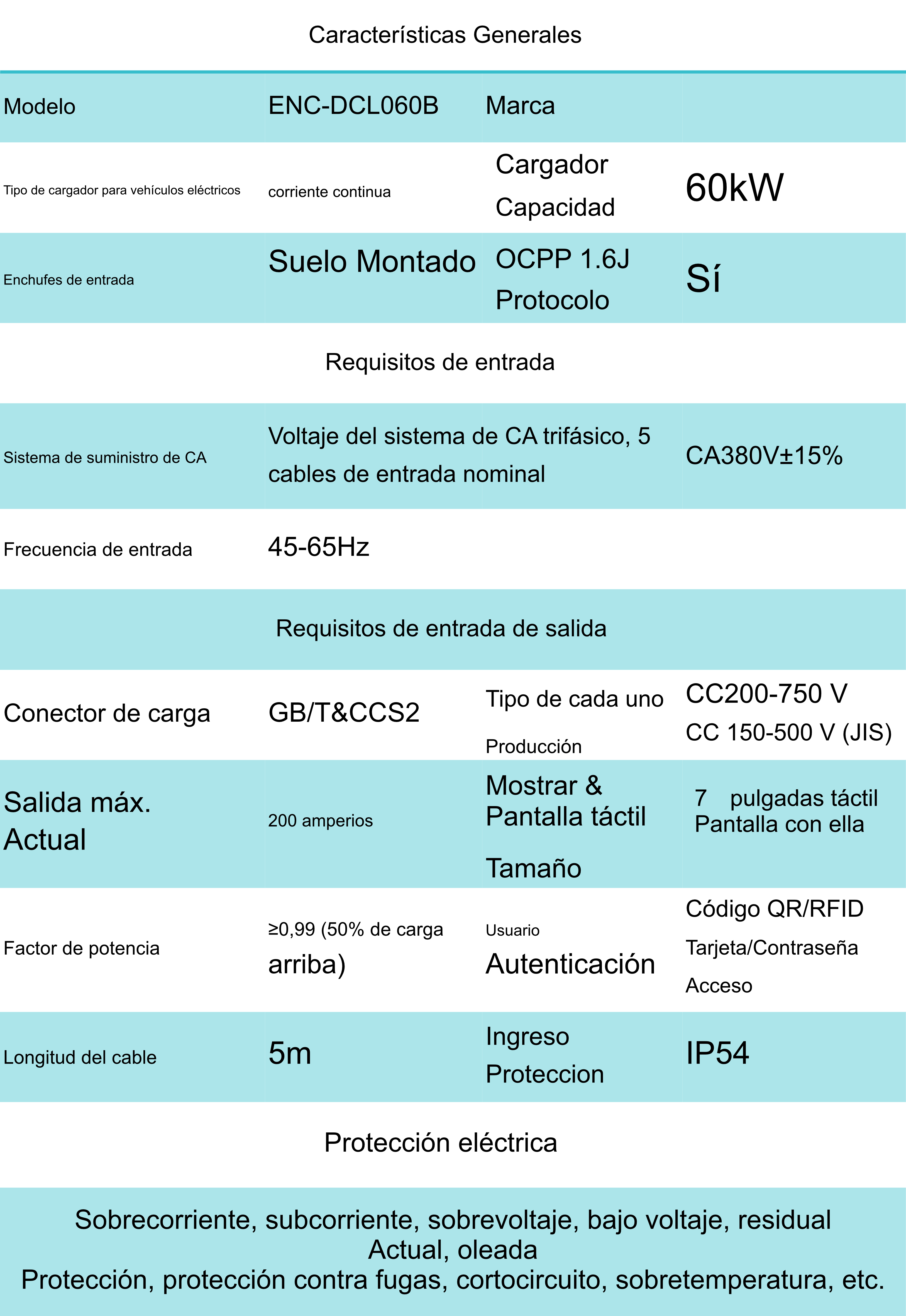 CARGADOR PARA AUTO 60KW