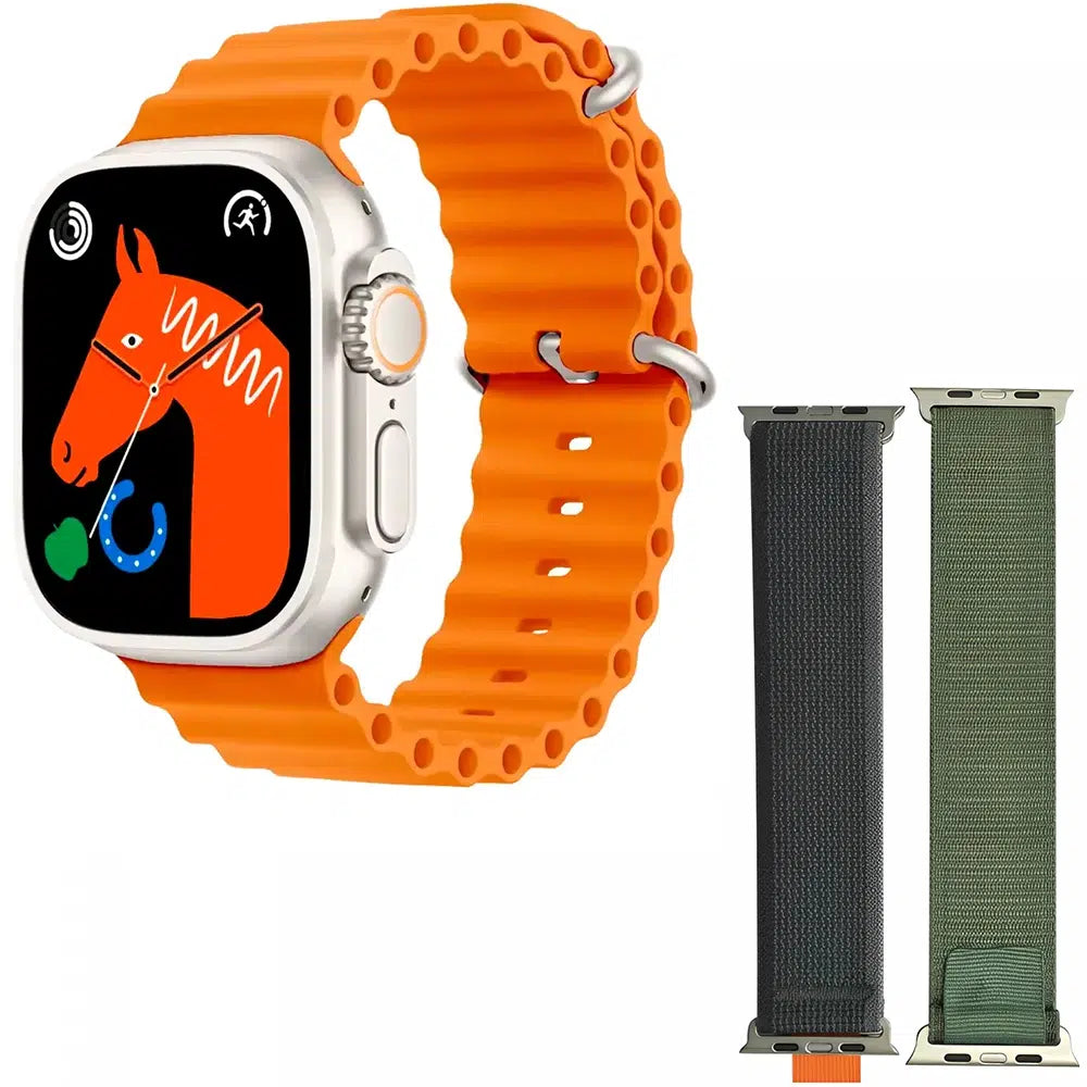 SmartWatch Blulory Utra Max - Orange and Grey - 49 MM - Bluetooth