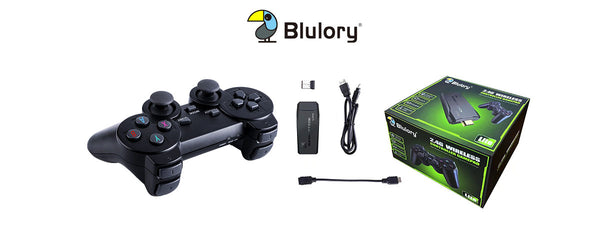 Blulory HD Video Game Console 64G Stick Wireless Controller Family Games With Gamepad Built in 10000 Classic Games For PS1/GBA