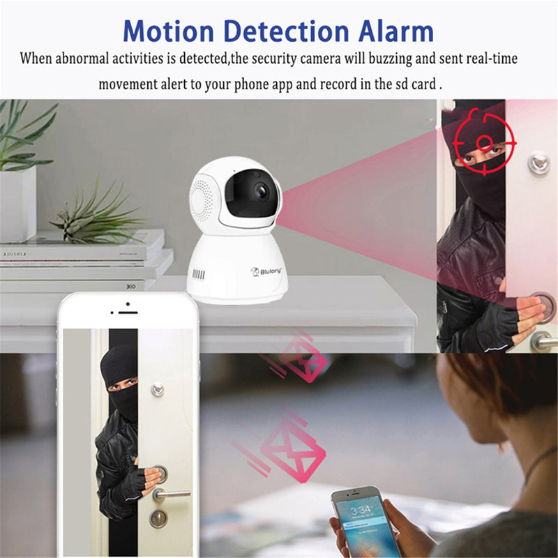 Blulory 3MP Onvif Smart Mini WiFi IP Camera Indoor Wireless Security Home CCTV Infrared Night Vision Mini Cameras Auto Tracking