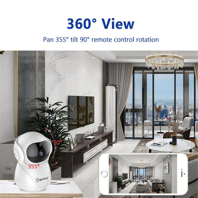 Blulory 3MP Onvif Smart Mini WiFi IP Camera Indoor Wireless Security Home CCTV Infrared Night Vision Mini Cameras Auto Tracking