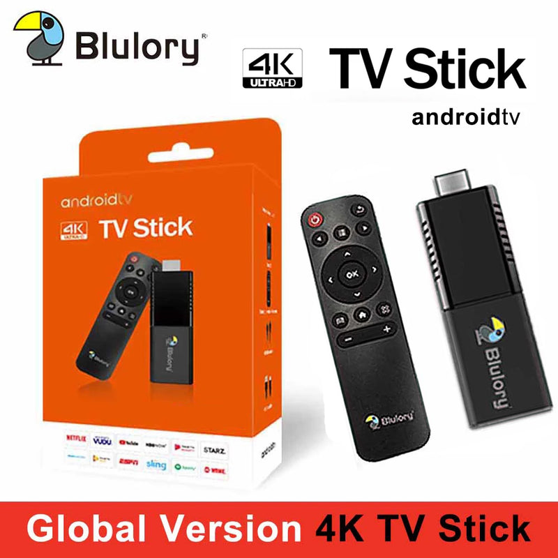 Blulory 4K TV Stick Global Version Android 10.0 CPU Quad-core ARM Cortex-A53 GPU Mali-G31 1GB 8GB Wi-Fi 2.4G+5GHz