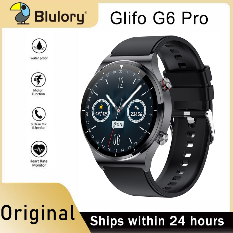 Blulory G6 Pro smart watch IP68 waterproof bluetooth call sports pedometer can control music playback