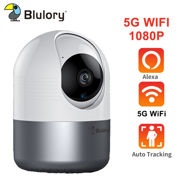 Blulory IP Camera 5G WiFi Baby Monitor 1080P Mini Indoor CCTV Security Camera AI Tracking Audio Video Surveillance Camera Alexa