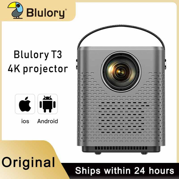 Blulory T3  Movie  3D Projector 4K Full HD 1080P Native Cinema Beamer Android WiFi Projector For Outdoor Movies Support Android 9.0