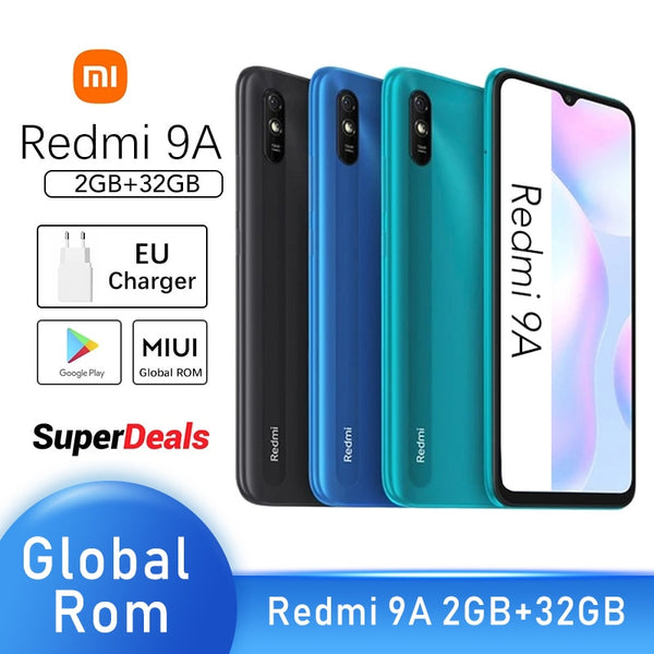 Global ROM Xiaomi Redmi 9A 9 A 2GB 32GB Smartphone 5000mAh 6.53&amp;quot Large Screen MTK Helio G25 Octa Core 13MP AI Camera