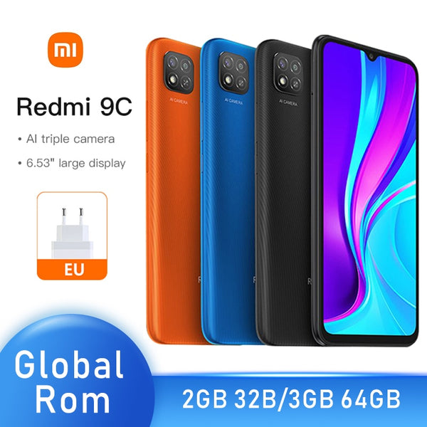 Global Rom Xiaomi Redmi 9C 2GB 32GB /3GB 64GB Smartphone 6.53 inch 13MP Triple Camera 5000mAh MTK Helio G35 Octa core 4G