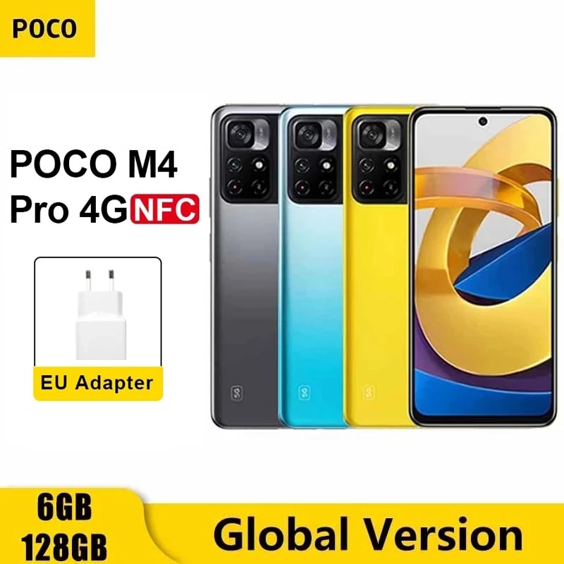 Global Version POCO M4 Pro 4G 6GB 128GB/ 8GB 256GB Smartphone Helio G96 Octa Core 64MP Camera 90Hz Refresh Rate 33W 5000mAh NFC