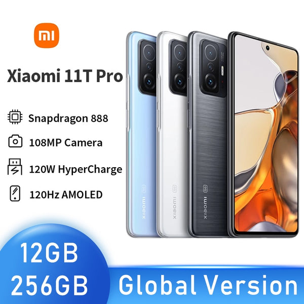 Xiaomi 11T Pro 2107113SI 256GB 12GB RAM Gsm Unlocked Phone Qualcomm SM8350  Snapdragon 888 5G 108MP The phone comes with a 6.67-inch touchscreen  display with a resolution of 1080x2400 pixels and an