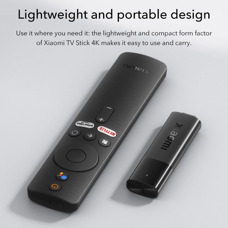Xiaomi Mi TV Stick 4K Portable Streaming Media Player Powered by Android 11  TV Google Assistant & Smart Cast Dolby & DTS surround sound Supported