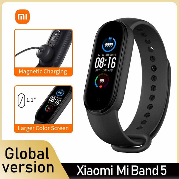 Xiaomi MI BAND 5 Smart Band AMOLED Color Screen Miband 5 Smartband Fitness  Tracker Bracelet Bluetooth Sport 5ATM Waterproof - AliExpress