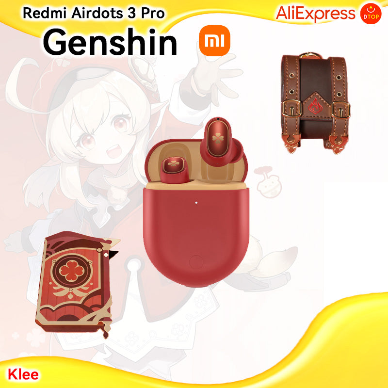Xiaomi Redmi Airdots 3 Pro Genshin-Klee Version Customize Style Magnetic Case Cable Pack Animation ANC 28h Play