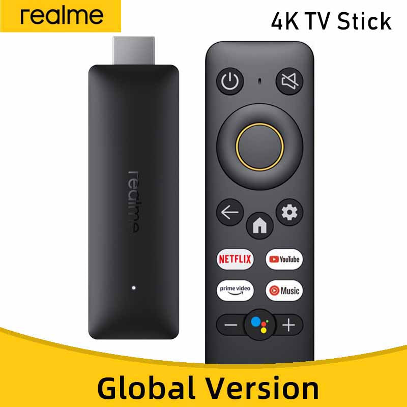 realme 4K Smart Google TV Stick Global Version 2GB 8GB HDMI 2.1 Quad-Core CPU Dual-Core GPU HDR 10+ 4Kp60 Bluetooth 5.0